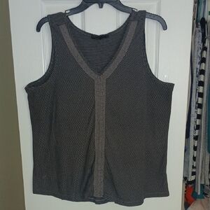 Prana Black and Gray Striped Tank Top